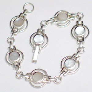 Halo Chain Tennis Bracelet Sterling Silver Jewelry